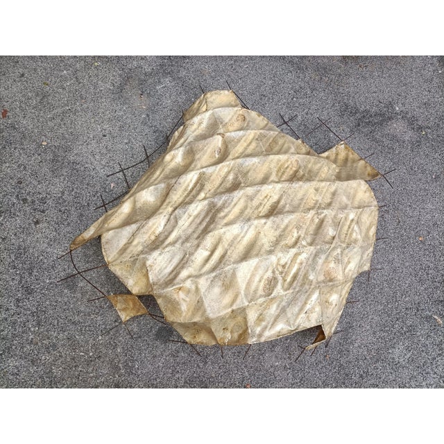 Large Sculptural Wall-Mounted Lampshade in Iron and Fiberglass, 1970s, in Very Good conditions. Designed 1970 to 1979