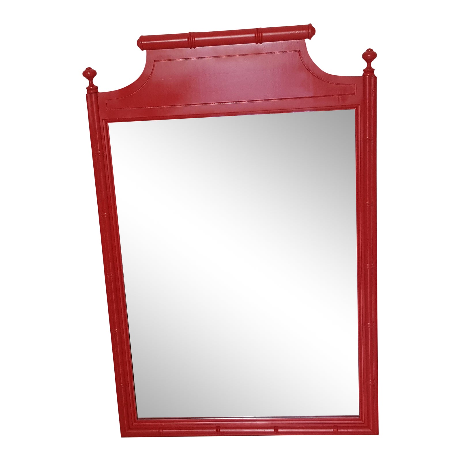 Vintage Henry Link Faux Bamboo Mirror Hollywood Regency Bali Hai Mid