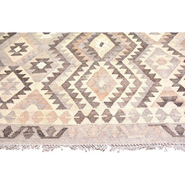 Abstract Afghan Navajo Style Kilim Flatweave Rug, 7'1"x7'9" For Sale - Image 3 of 5