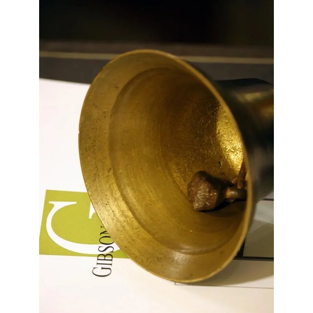 Mid-Century Modern Vintage Brass Hand Bell For Sale - Image 3 of 5
