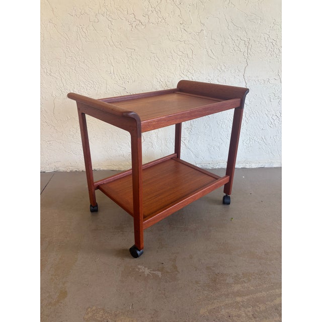 Vintage 1970s Danish Modern Teak Bar Cart For Sale In Miami - Image 6 of 10