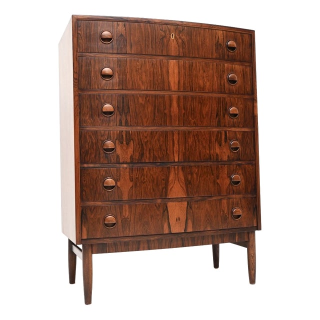 Vintage Danish Bow Front Chest of Drawers, 1960 For Sale