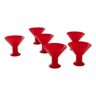 Vintage Italian Postmodern Red Joy Drinking Glasses from Leonardo, 1980s, Set of 6 For Sale