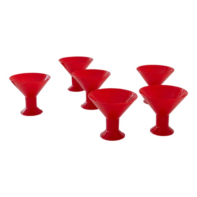 Vintage Italian Postmodern Red Joy Drinking Glasses from Leonardo, 1980s, Set of 6 For Sale