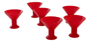 Vintage Postmodern Italian Red Drinking Glasses Joy by Leonardo, 1980s