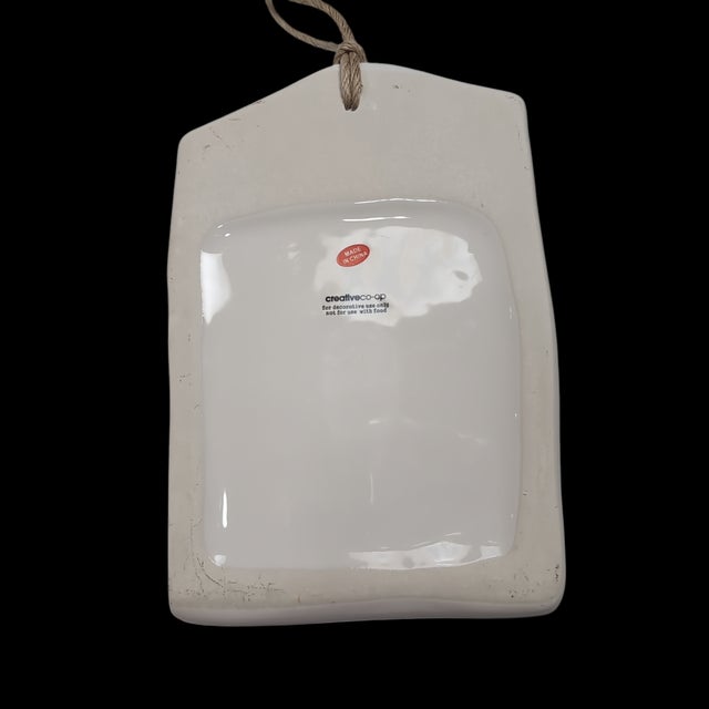 Ceramic Reindeer Wall Pockets Hanging Ceramic White Red Christmas Deer Antlers For Sale - Image 7 of 9