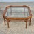 Chinoiserie Mid-20th Century Vintage Lane Faux Bamboo Wood & Glass Coffee Table For Sale - Image 3 of 9