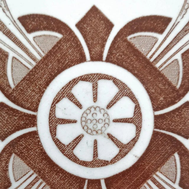 A large set of unique antique tiles, with a beautiful Art Deco pattern, Hemiksem circa 1940, Belgium. The dimensions per...