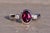 The Van Duzen River: Rhodolite Garnet and Natural Diamond Ring in White Gold For Sale - Image 9 of 11
