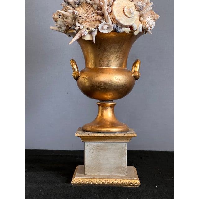 Vintage Italian Grotto Style Seashell & Rock Crystal Topiary on the Gilt Stand For Sale - Image 9 of 12