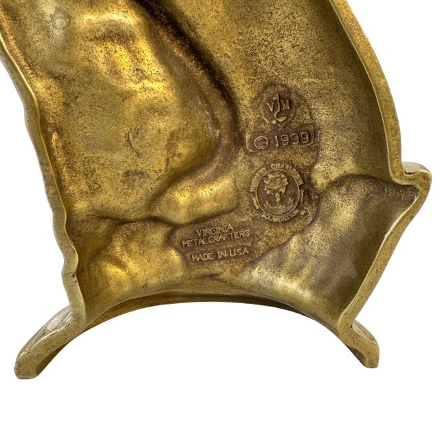 1990s Virginia Metalcrafters Historic Charleston Solid Brass Swan Doorstop - 15" For Sale In Los Angeles - Image 6 of 8