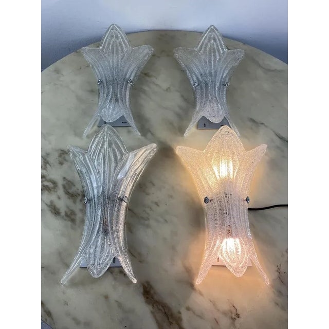 Murano Glass Wall Lights, Italy, 1990s, Set of 4 For Sale - Image 3 of 11