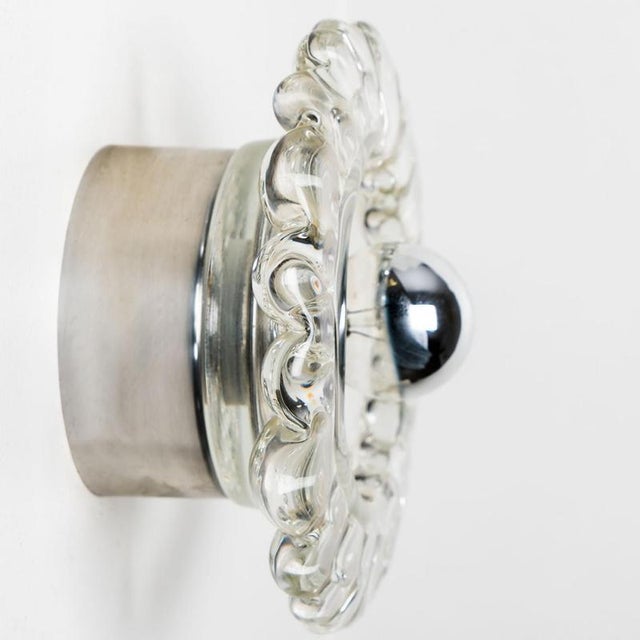Several Glass and Chrome Plated Wall Lamp from Hillebrand, 1960s For Sale - Image 10 of 16