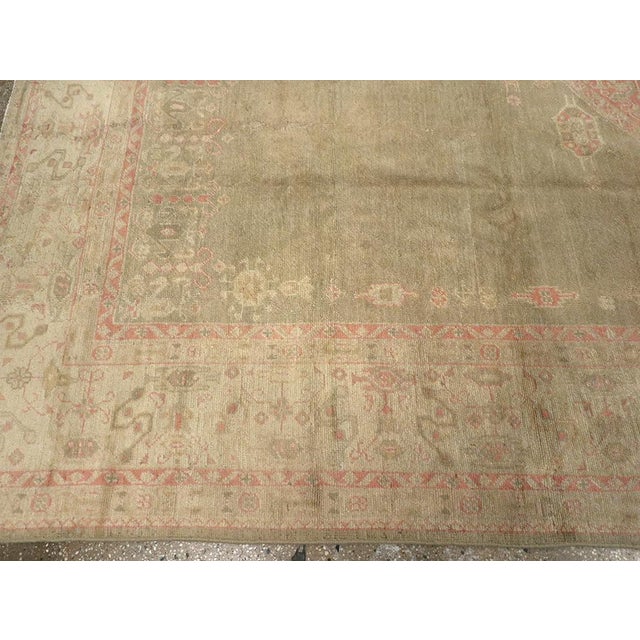 Early 20th Century Galerie Shabab Collection Early 20th Century Turkish Oushak Room Size Carpet For Sale - Image 5 of 8