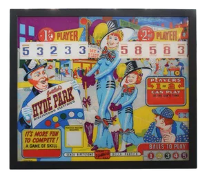 Hyde Park Pinball Machine Panel from D. Gottlieb's & Co, 1950s