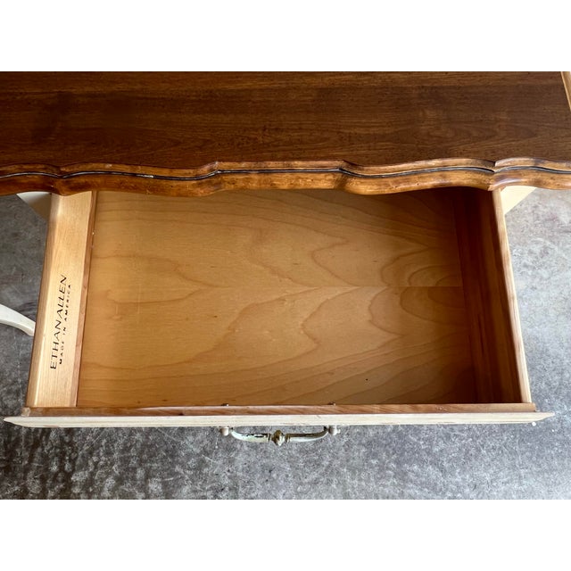 Antique White Late 20th Century Pair of Ethan Allen French Country Nightstands For Sale - Image 8 of 12