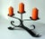 Mid-Century Modern 1960s Vintage - Handmade Wrought Iron 3 Arms Candle Holder For Sale - Image 3 of 7