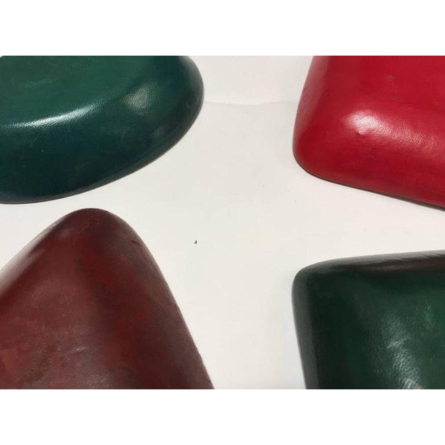 Set of Four Italian Leather-Backed Ceramic Dishes Florence, Circa 1950 For Sale - Image 14 of 18