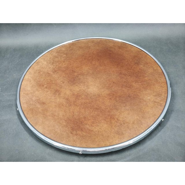 Art Deco Czech Rotating Chrome Serving Tray, 1940s For Sale - Image 3 of 7