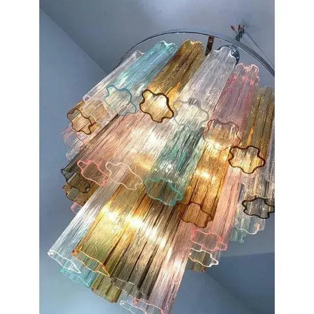 Multicolor Tronchi Murano Glass Chandeliers by Simoeng, Set of 2 For Sale - Image 9 of 11