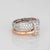 Contemporary 1.11ct Diamond Ring 2 Bands in One 14k Rose Gold Ring Sz 5.75 Estate Jewelry For Sale - Image 3 of 7