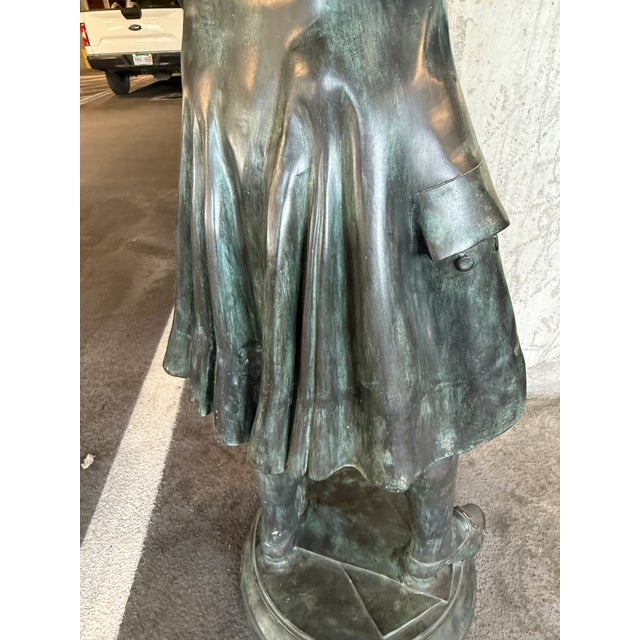Metropoliton Galleries Attributed Life Size Bronze Garden Statuary of Mozart For Sale - Image 10 of 16