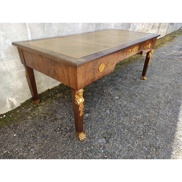 Empire Desk in Bronze and Leather, 1950s For Sale - Image 13 of 18