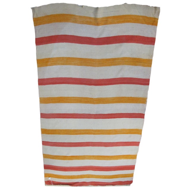 Wonderful antique Navajo Native child's blanket. Soft woven wool with colorful stripes in orange, yellow, and cream. Good...