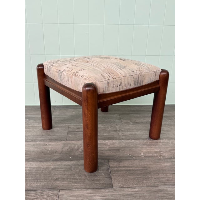 Small Vintage Upholstered Wooden Ottoman, 1970s For Sale - Image 12 of 12