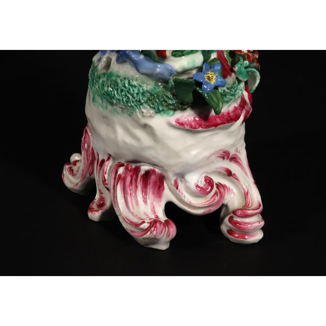Purple Porcelain Figure of Neptune on a Rococo Scroll Base, Edme Samson Et Cie, Paris For Sale - Image 8 of 11