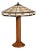 Late 20th Century Stickley Mission Collection Table Lamp With Leaded Glass Shade For Sale