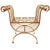 Gold 1960 Italian Hollywood Regency Gilt Wrought Iron Curule Vanity Bench For Sale - Image 8 of 8