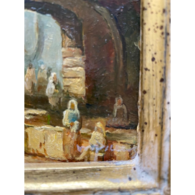 Scenic Wood Panel Oil Painting With Gilt Frame Chairish