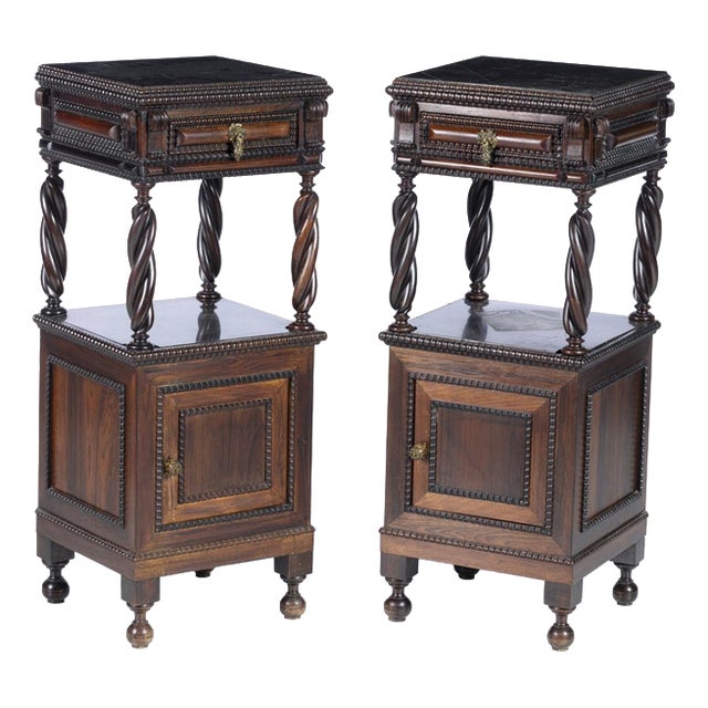 Bedside Tables in Fine Wood, Set of 2 For Sale