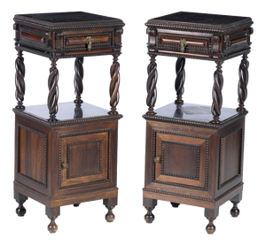 Bedside Tables in Fine Wood, Set of 2
