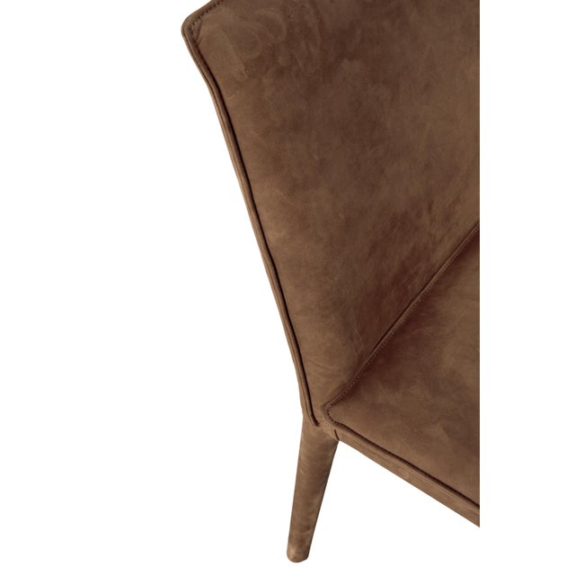 Noir NOIR Newton Dining Chair, Brown Leather For Sale - Image 4 of 6