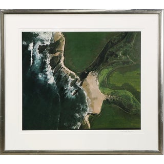 Large Framed Aerial Photograph of Northern California Coast and Farm by Woodward Payne For Sale
