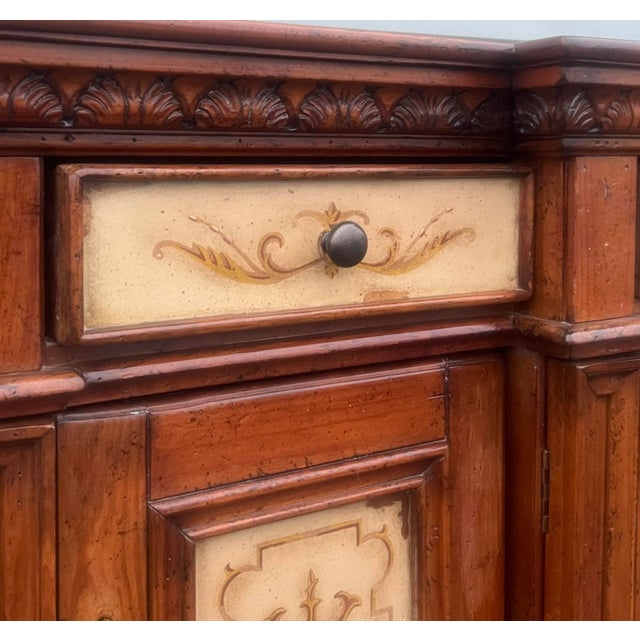 Wood Hooker Furniture Rustic European Tall Credenza Sideboard For Sale - Image 7 of 12