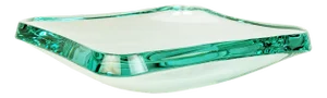 Grinded and Cut Aquamarine Glass Bowl from Fontana Arte, 1960s