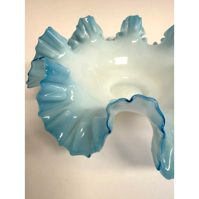 Beautiful antique Fenton glass plate with ruffled edge. In excellent condition.