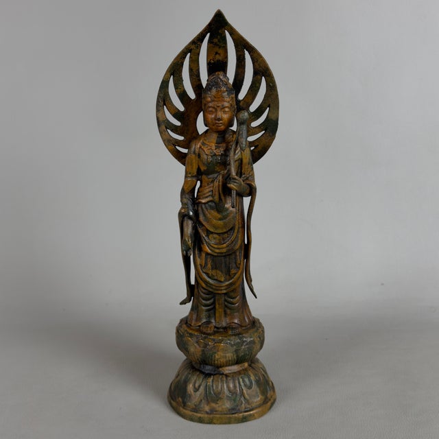Artigianale, Buddhist Bodhisattva Statue, 1920s, Metal For Sale - Image 11 of 11