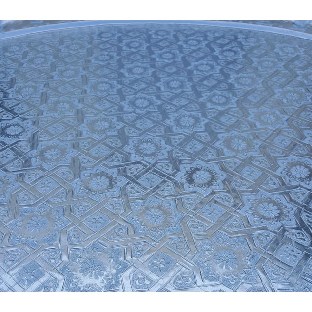 One of a kind Moroccan Metal tray table, ideal as a coffee table or a side table. Very exotic. Round shape and an amazing...