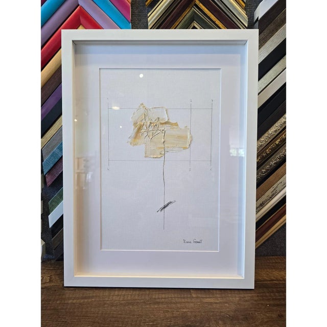 Black Set of 6 - One-of-a-Kind Organic Modern Framed Botanic Floral Oil Paintings by Diane Grant - Secession Style / Herbarium / Floral / Earth Tones For Sale - Image 8 of 8