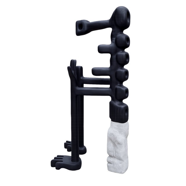 Executed in wood and finished in a deep, matte black, the sculpture highlights McCafferty’s signature interplay between...