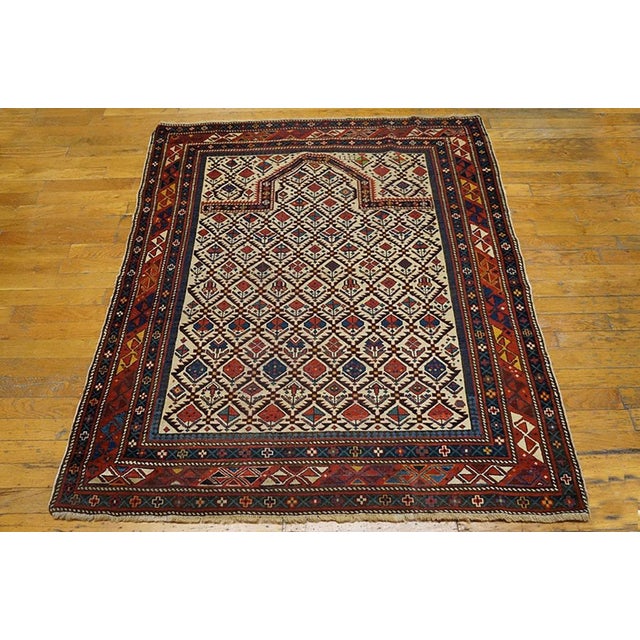 19th Century Caucasian Shirvan Prayer Rug ( 4' x 4'8" - 122 x 142 )
