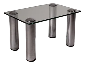 Vintage Glass and Steel Table
