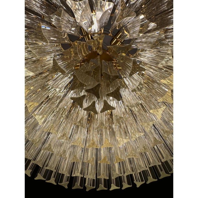 Murano Glass Chandelier with Clear Triedo Glass by Simoeng For Sale - Image 7 of 12