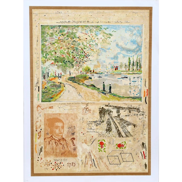 Modern Fishing Boats Saintes Maries, Michael Eisemann Screenprint, Signed and Numbered in Pencil For Sale - Image 3 of 3