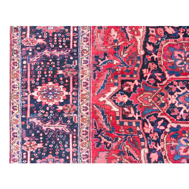 Mid 20th Century Persian Heriz Rug For Sale - Image 4 of 15
