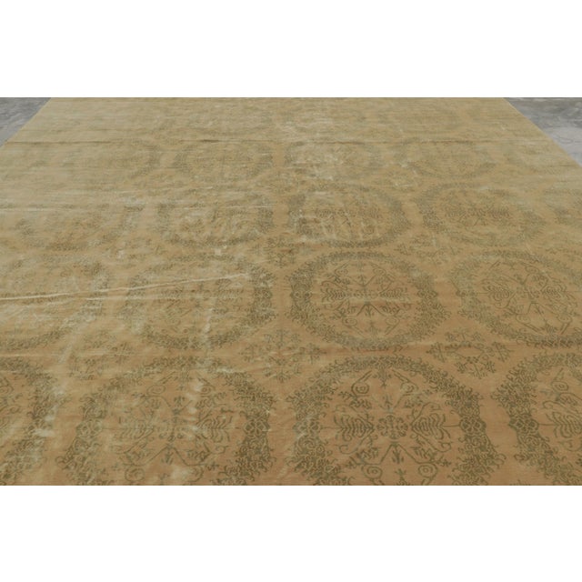 Rug & Kilim Rug & Kilim’s European Style Rug in Gold With Floral Medallions “Catana” For Sale - Image 4 of 9